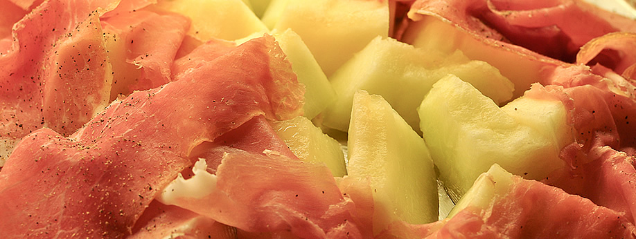 Melone mit Parmaschinken Melone mit Parmaschinken